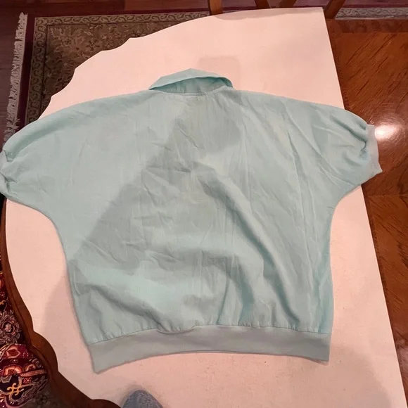 Vintage painted Floral Mint Green walking style pants Set. So granny! - Picture 6 of 12